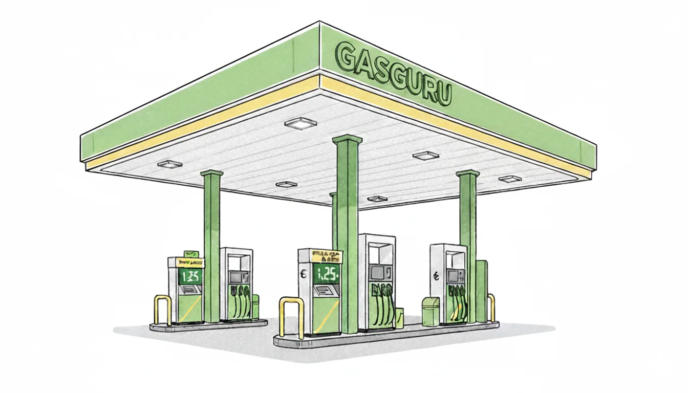 Captura de la app GasGuru mostrando una gasolinera